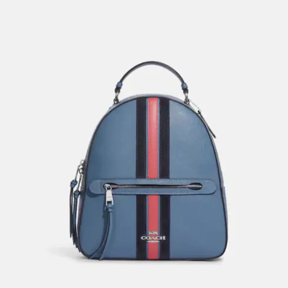 NWT COACH JORDYN BACKPACK WITH VARSITY STRIPE